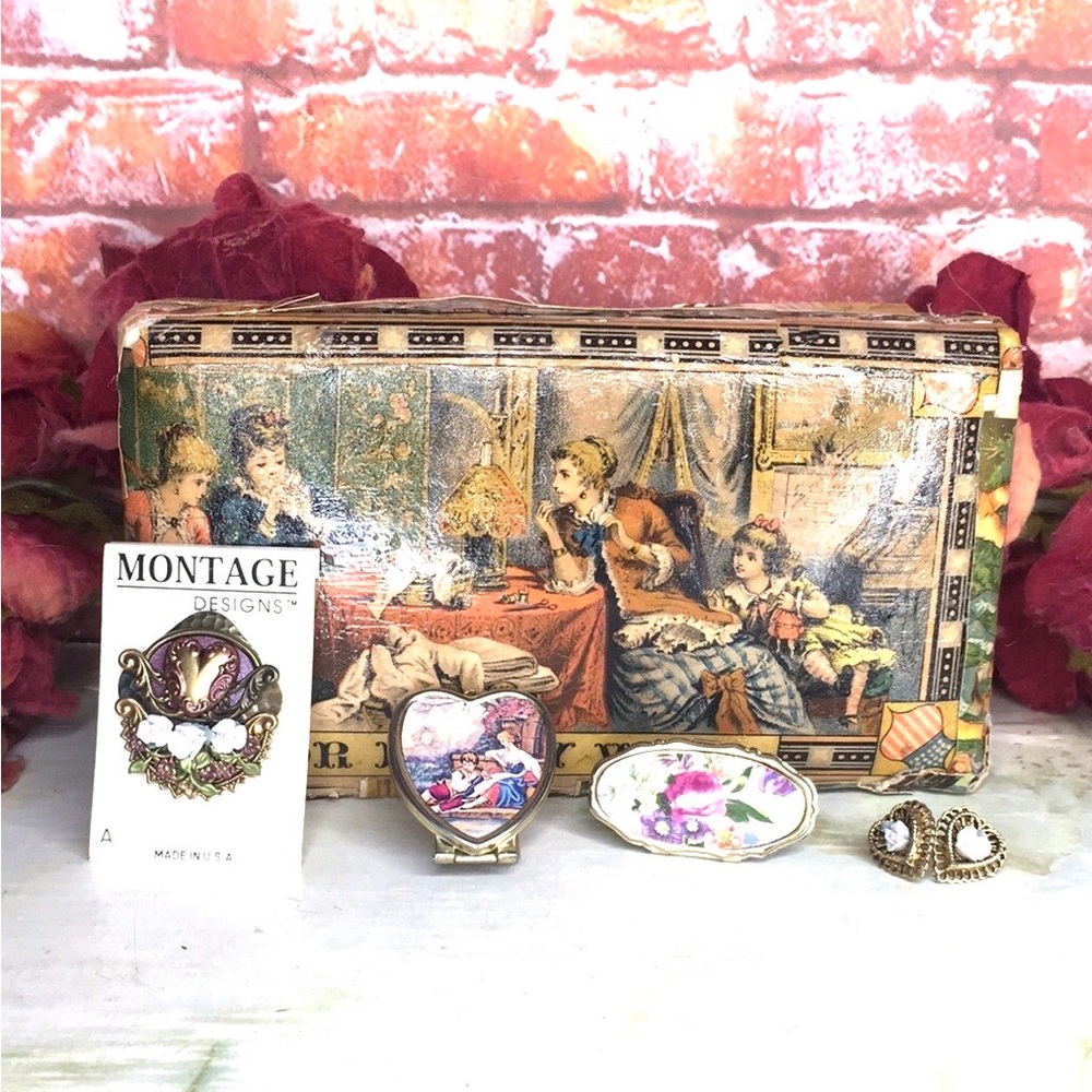 Vintage Victorian Lover's Jewelry Box Gift Set